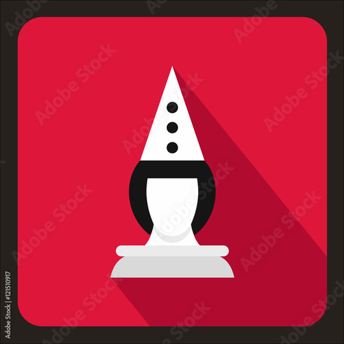 Pierrot clown icon in flat style on a crimson background vector illustration