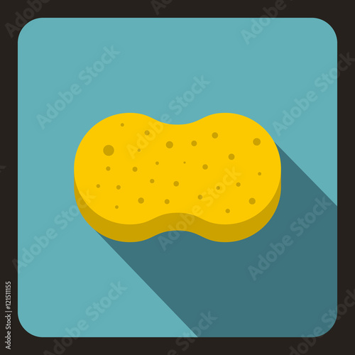Sponge foam icon in flat style on a baby blue background vector illustration
