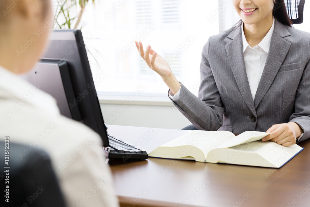executive asian businesswoman talking in the office