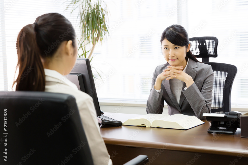 executive asian businesswoman talking in the office executive asian businesswoman talking in the office