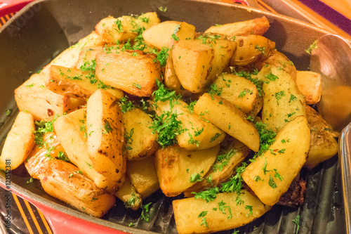 saute Herbed Potato in a pan