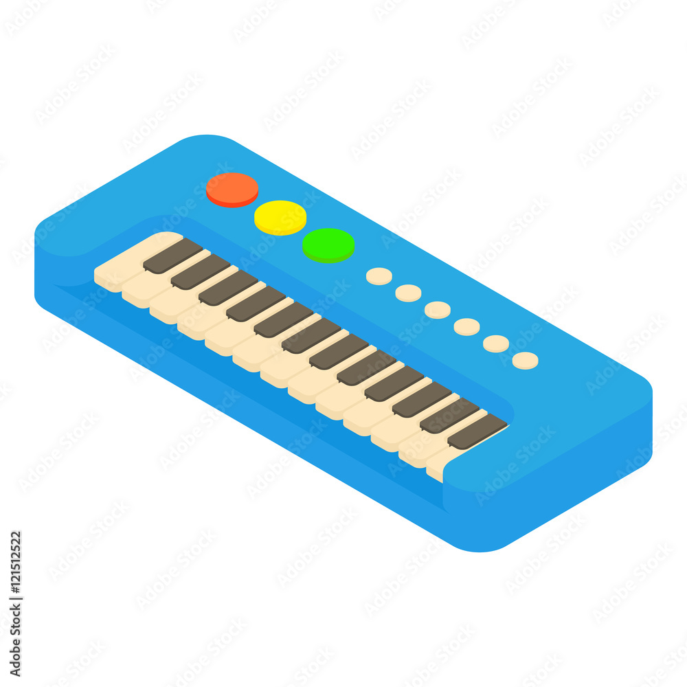 Synthesizer toy icon in cartoon style isolated on white background vector illustration Synthesizer toy icon in cartoon style isolated on white background vector illustration