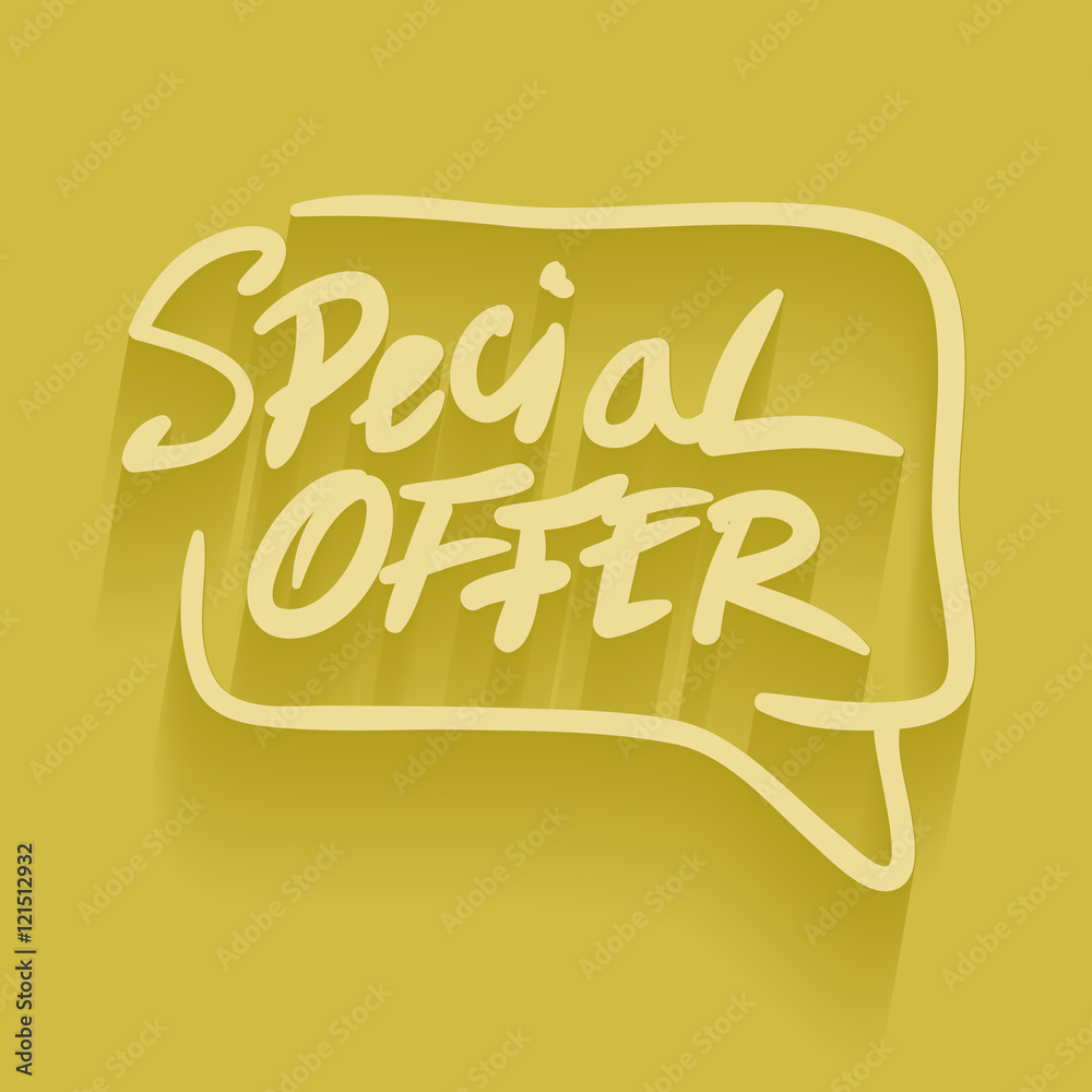 Special Offer Illustrator Hand Written Bubble Tal In Yellow Co Stock Vector Adobe Stock