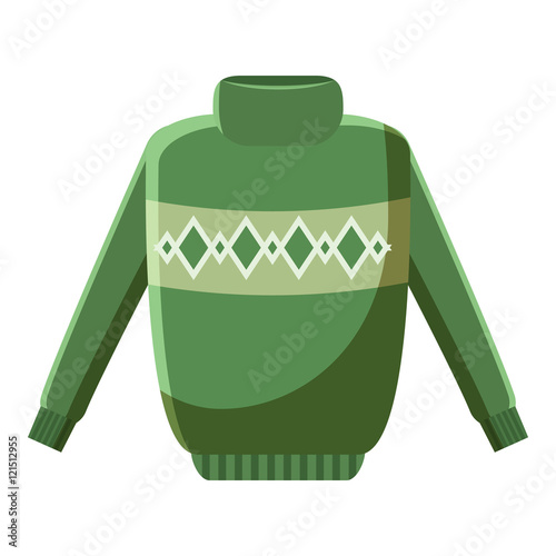 Mens sweater icon in cartoon style isolated on white background. Clothing symbol vector illustration