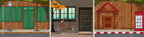 Scenes with building and pavements