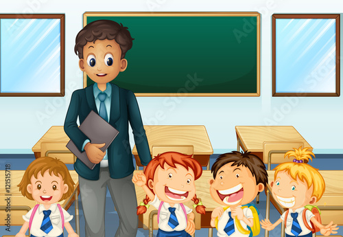 Teacher and students in classroom