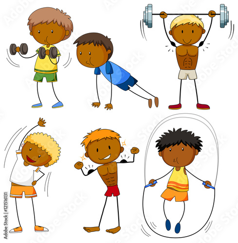 Men doing different kinds of sports