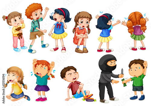 Kids at different crime scenes