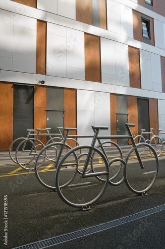 Photography Bicycle parking design in the modern district of Oslo
