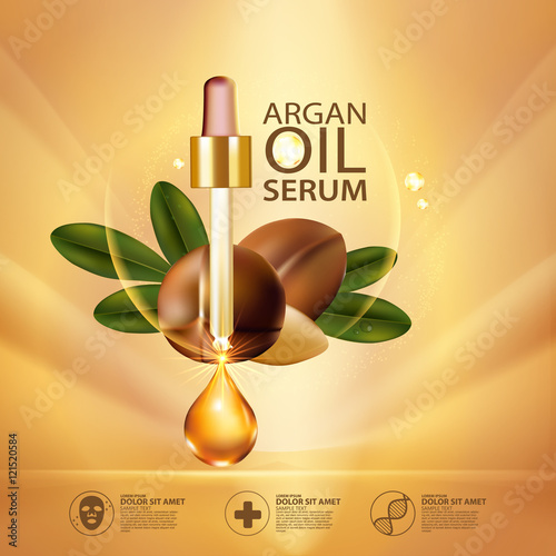 argan oil Serum and Background Concept Skin Care Cosmetic