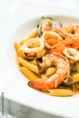 Penne seafood tom yum pasta
