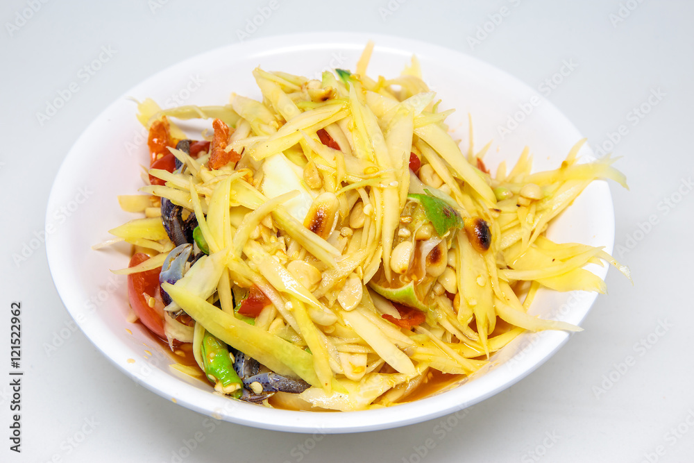 Papaya salad, Somtum Crab, Thai Food.