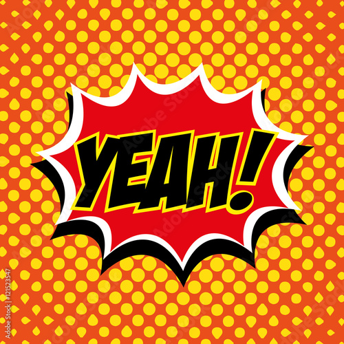 comic bubble apeech yeah design vector illustration eps 10