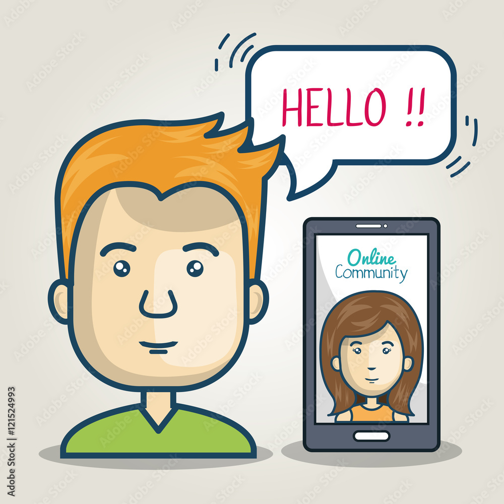 community online man smartphone bubble speech graphic vector illustration eps 10 community online man smartphone bubble speech graphic vector illustration eps 10