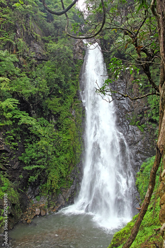 Mynapi, Mainapi, waterfall during the monsoon season in the Netravali forest area of Goa, India. Waterfall is on the Salaulim river, a tributary of Zuari River. photo