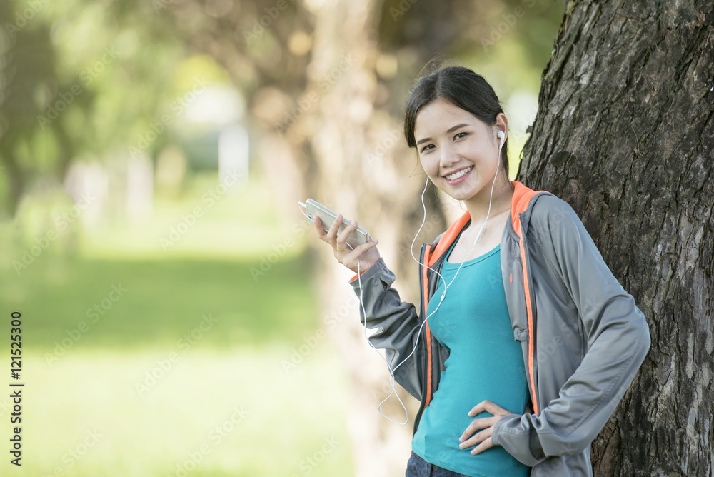 Asian woman college student on campus Asian woman college student on campus