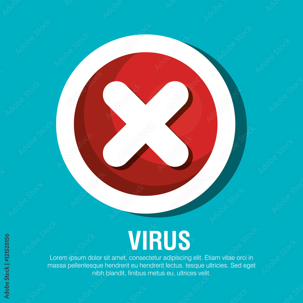 Obraz premium button virus protection error isolated vector illustration eps 10