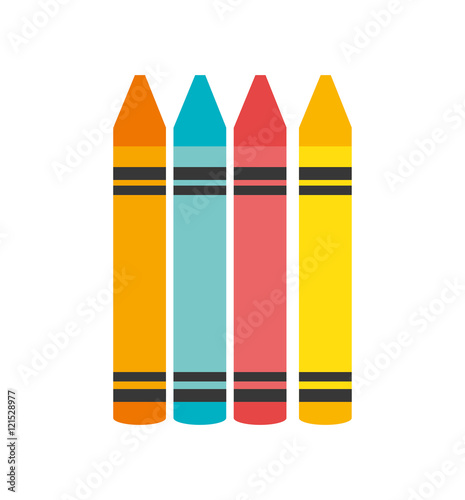 cartoon crayons colors graphic isolated vector illustration eps 10