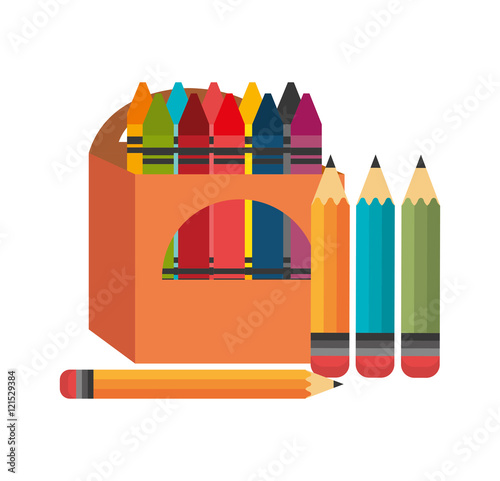 crayons box four pencil graphic vector illustration eps 10
