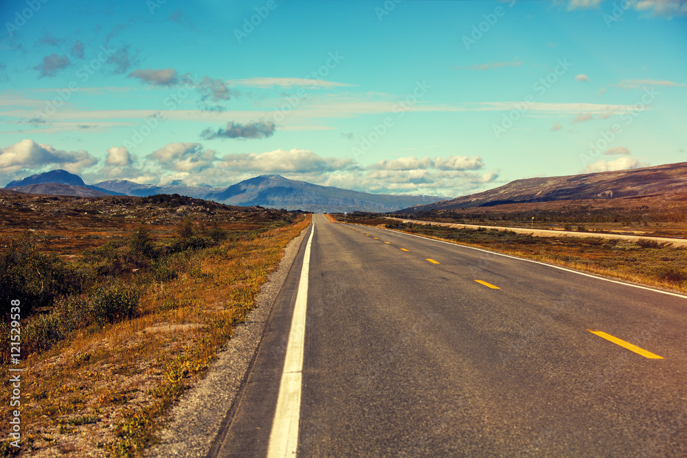 Autobahn in a mountain valley