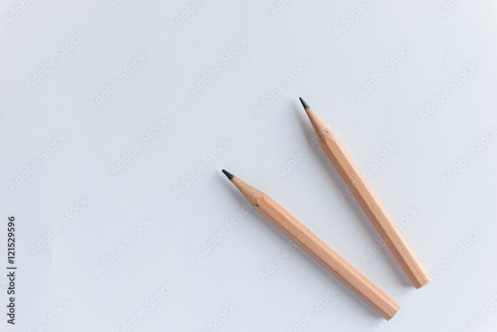 Wooden Pencils on white paper with copy space - Back to school Wooden Pencils on white paper with copy space - Back to school
