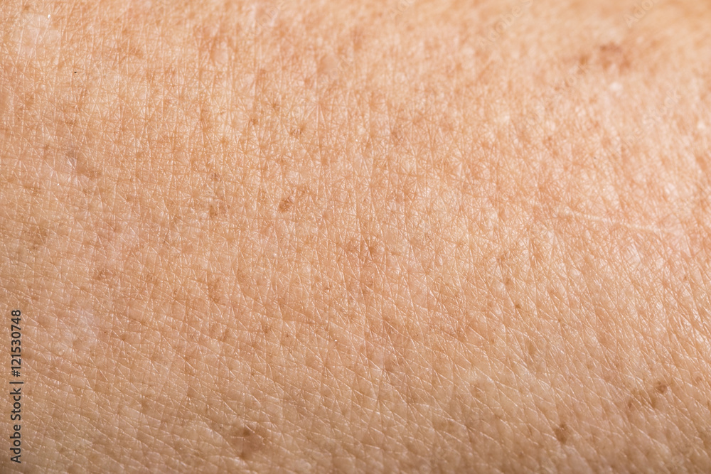 Naklejka premium closeup elder human wrinkled skin, white asian women.