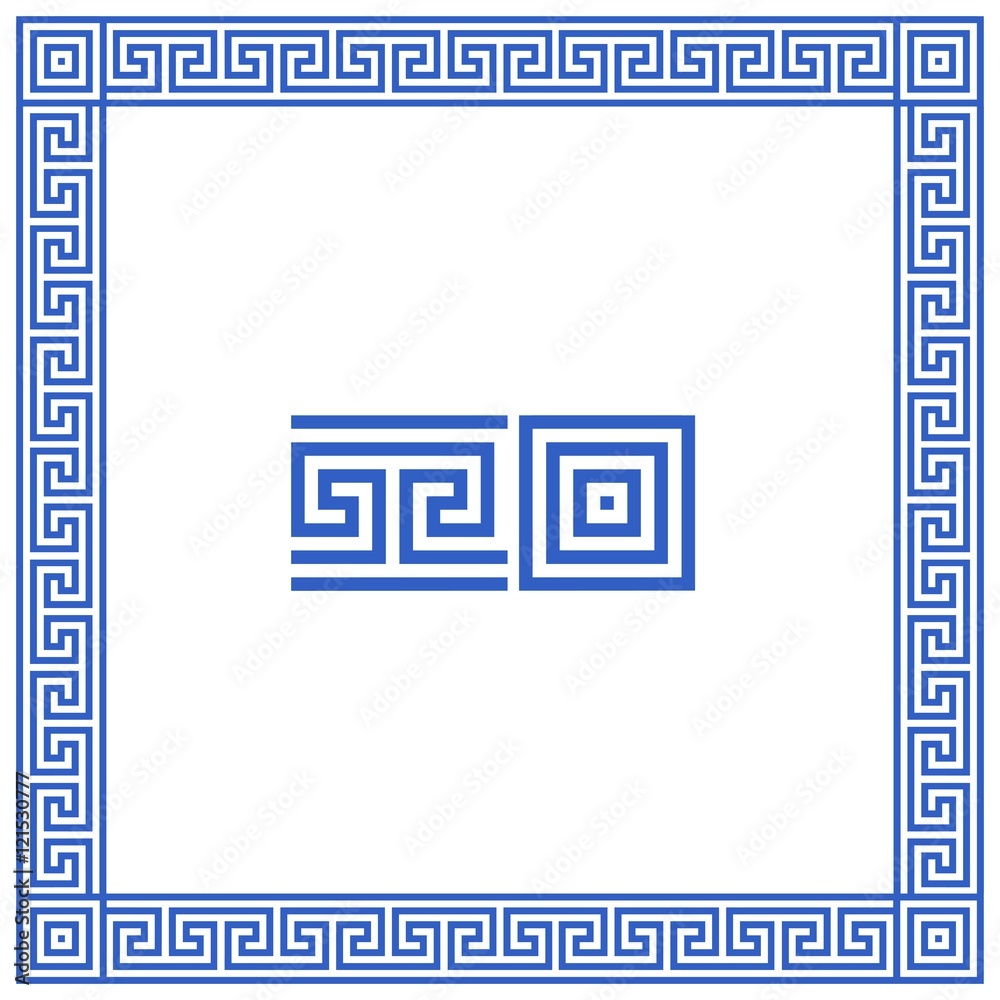 Cadre déco méandres grecs. Format carré Cadre déco méandres grecs. Format carré