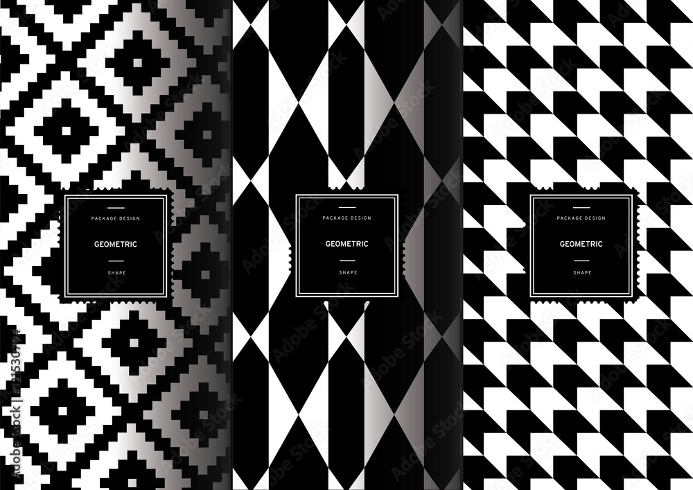 Set of geometric patterns for background and stickers with logos ...