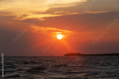 beautiful sunset on the sea with beautiful cloud  subject is blu