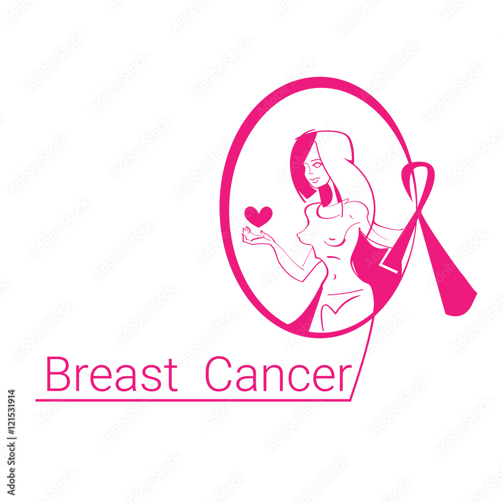 Pink Ribbon Breast Cancer Awareness Female Body Pink Ribbon Breast Cancer Awareness Female Body