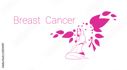 Pink Flower Breast Cancer Awareness Female Body