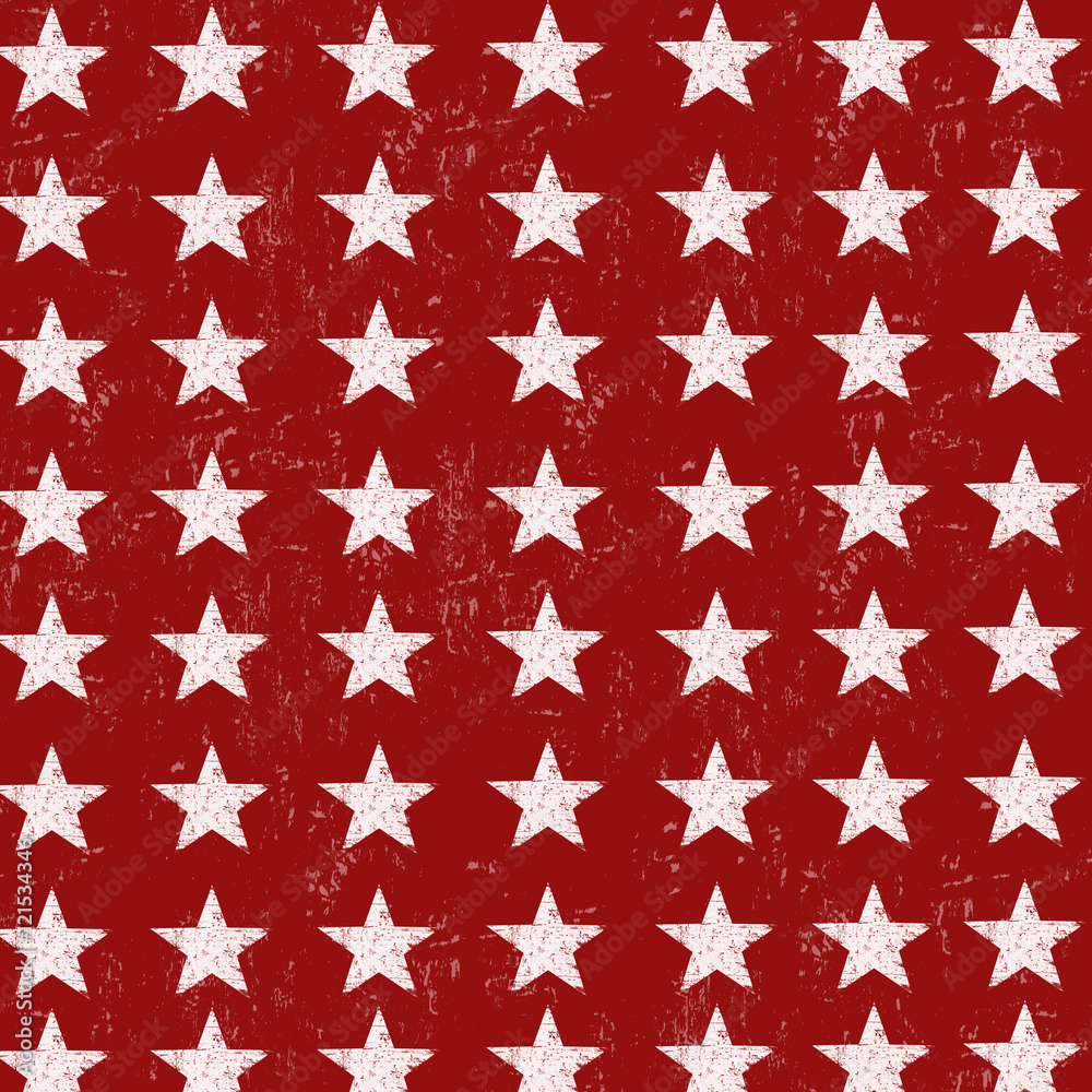 Grunge white stars pattern on red background Grunge white stars pattern on red background