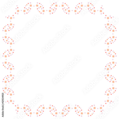 Wallpaper Mural Cute background pattern border frame with flowers isolated on the white fond. With space for invitations or different events greeting cards text. Vector illustration Torontodigital.ca