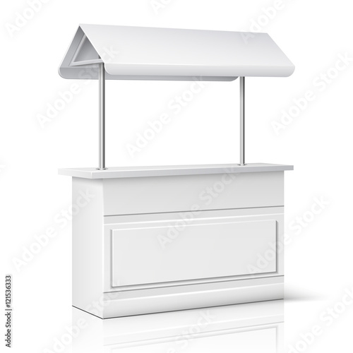 Market, store empty stand for trade information and business presentation vector illustration
