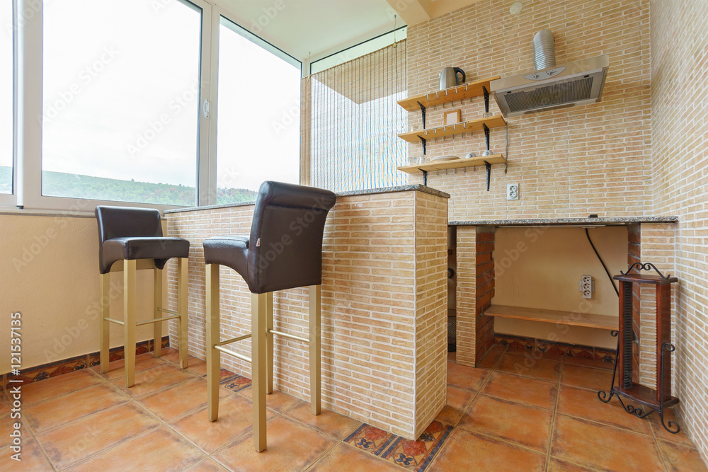 Interior of a kitchen in a hostel Interior of a kitchen in a hostel