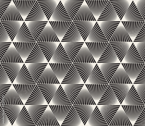 Vector Seamless Black And White Triangle Lines Grid Pattern © Samolevsky
