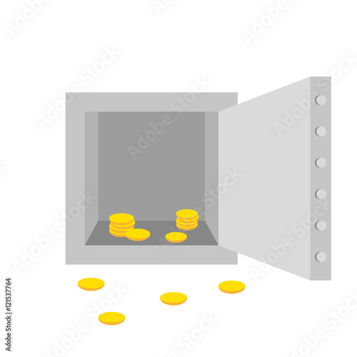 empty robbery, safe, vector graphic on white background