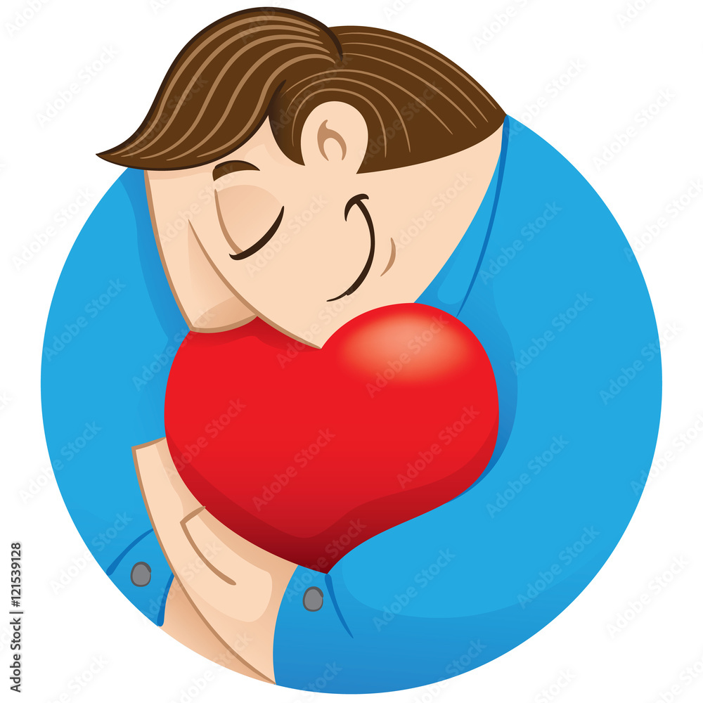 Executive person Illustration embracing a heart showing love. Ideal for institutional and informative catalogs training Executive person Illustration embracing a heart showing love. Ideal for institutional and informative catalogs training