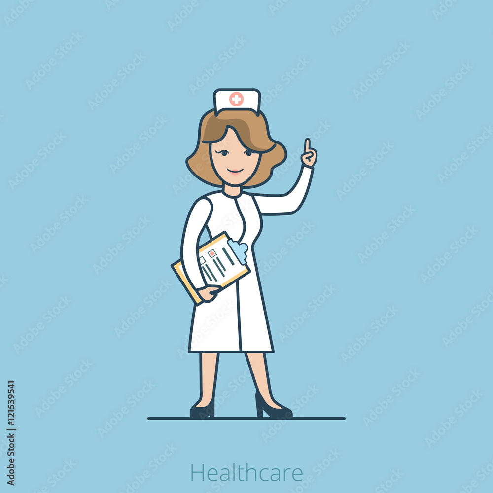 Linear Flat doctor nurse vector illustration Healthcare concept. Linear Flat doctor nurse vector illustration Healthcare concept.