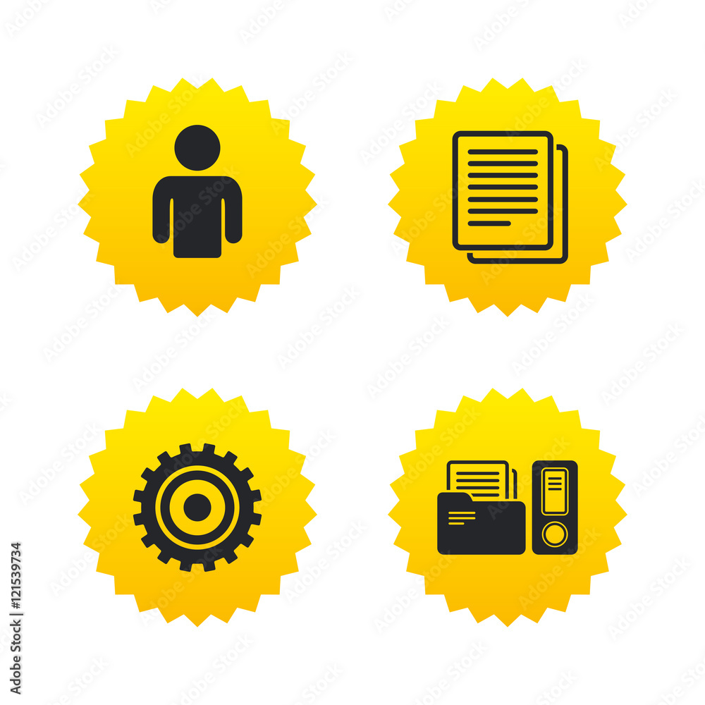 Accounting workflow icons. Human documents. Accounting workflow icons. Human documents.