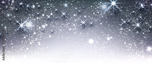 Blue winter festive luminous banner.