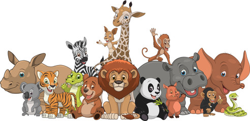 Foto auf Acrylglas Zoo Funny kids animals  © Andrey1005