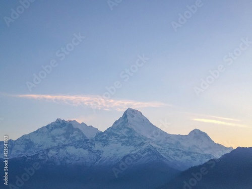 sunrise at Annapurna Himalayas range from Poon Hill  Nepal