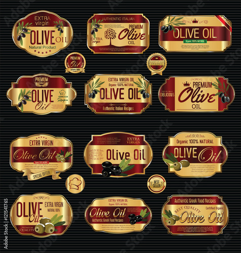 Olive oil retro vintage background collection