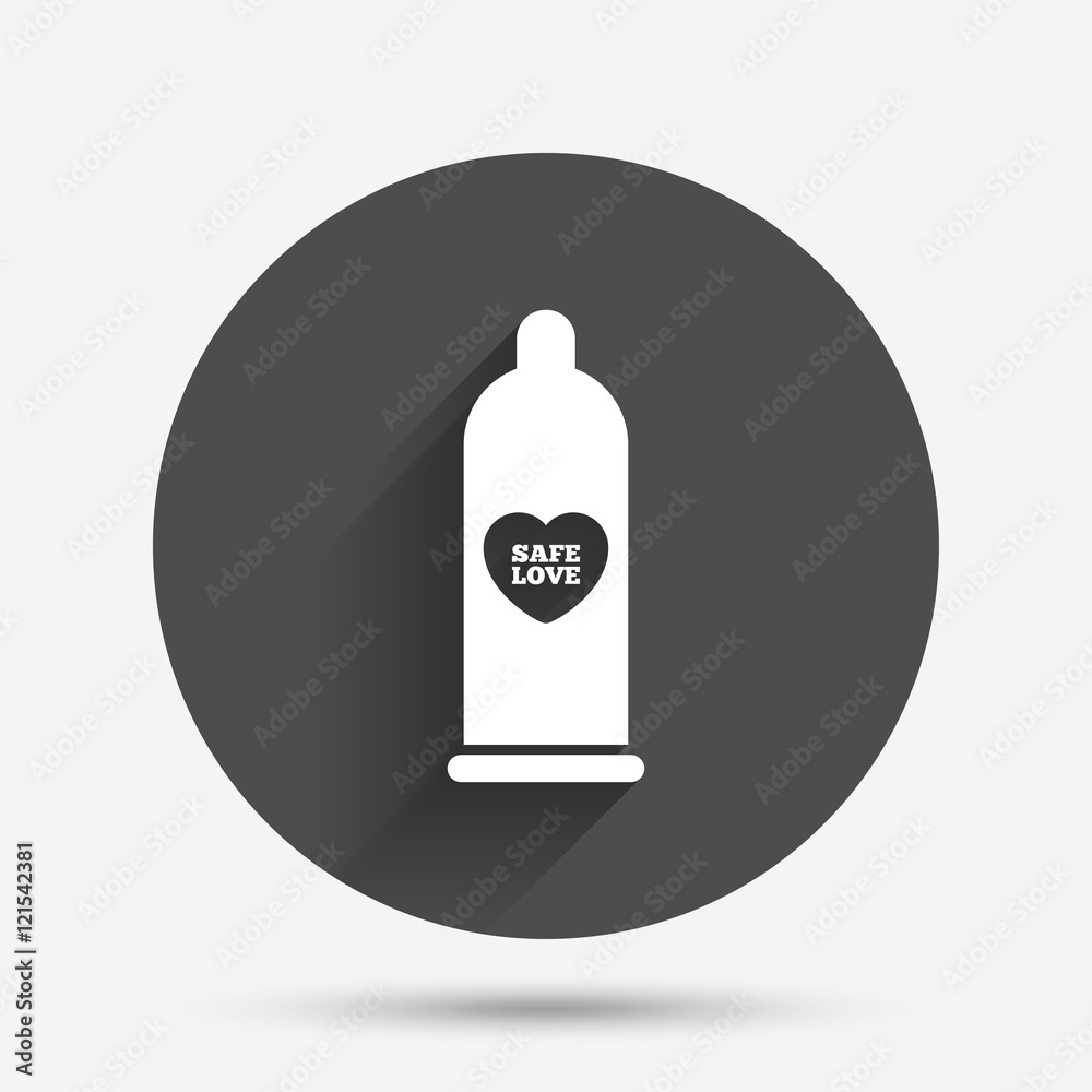 Condom safe sex sign icon. Barrier contraceptive Condom safe sex sign icon. Barrier contraceptive