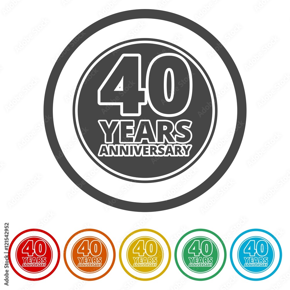 Anniversary icon set. Anniversary symbols isolated on white background ...