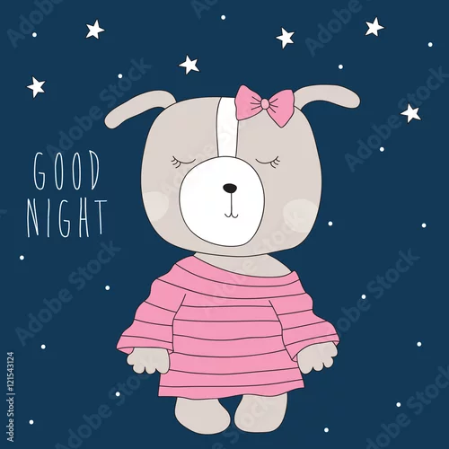 Obraz ładny pies sobie piżamę ilustracji wektorowych