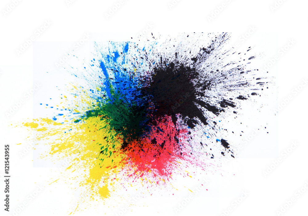 cmyk toner powder (cyan, magenta, yellow, black) Stock Photo | Adobe Stock