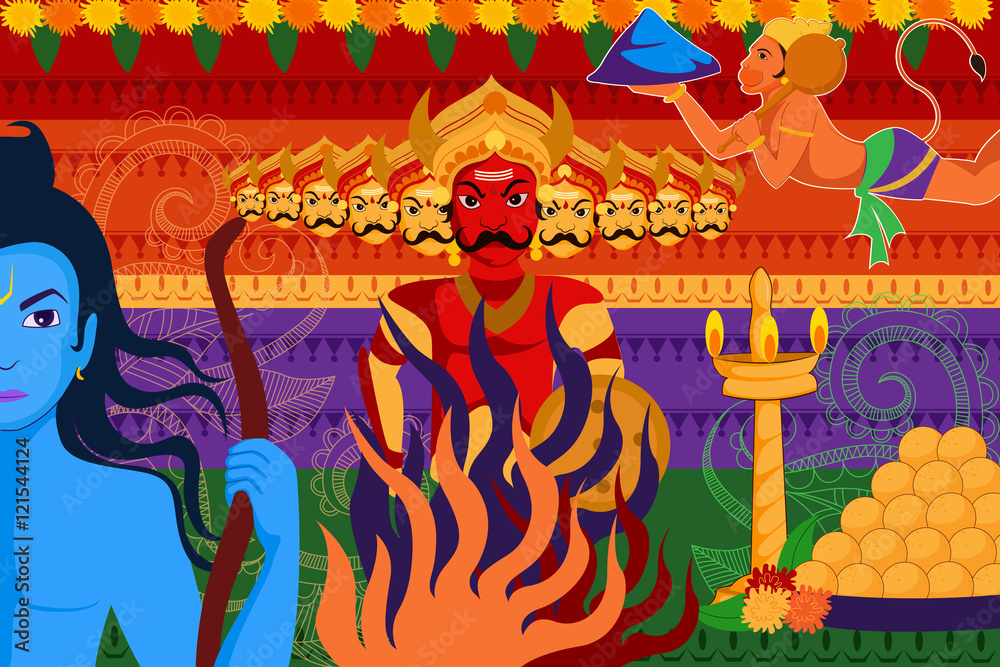 Happy Dussehra festival background forIndia holiday