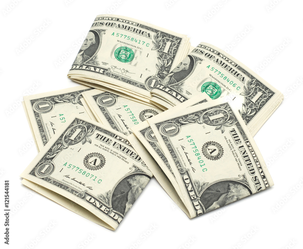 Banknote 1 dollar isolated on white background Banknote 1 dollar isolated on white background